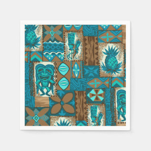 Serviette En Papier Tapa Vintage hawaïen Pomaika’i Tiki