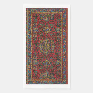 Serviette En Papier Tapis persan vintage motif rouge bleu arabesque