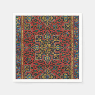 Serviette En Papier Tapis Perse Rouge Bleu Classique