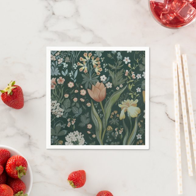 Serviette En Papier Tapisserie vintage de prairie (En situation)