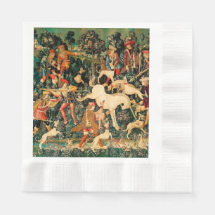 Serviette En Papier Tapisseries Unicorn Classique médiéval défend la c