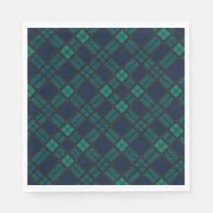 Serviette En Papier Tartan Clan Black Watch Vert À damiers Motif