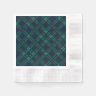 Serviette En Papier Tartan Clan Black Watch Vert À damiers Motif