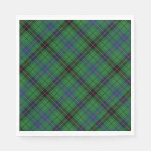 Serviette En Papier Tartan Clan Davidson Green À damiers Motif