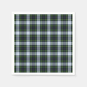 Serviette En Papier Tartan Clan Gordon White Green Plaid