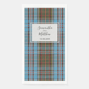 Serviette En Papier Tartan de mariage à motif rustique carreauté