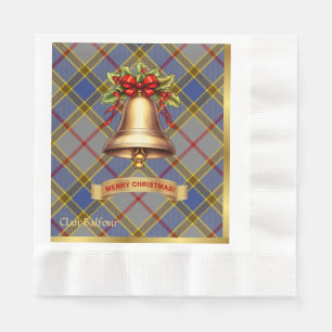 Serviette En Papier Tartan de Noël personnalisé Balfour