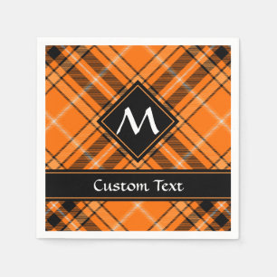 Serviette En Papier Tartan orange d'Halloween