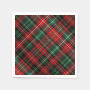 Serviette En Papier Tartan rouge et vert
