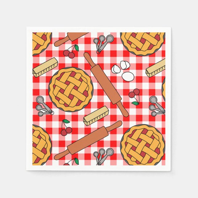 Serviette En Papier Tarte aux cerises (Devant)