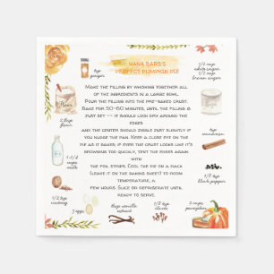 Serviette En Papier Tarte Citrouille maison   Action de grâces