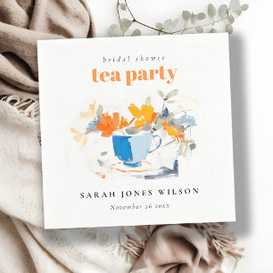 Serviette En Papier Tasse de thé florale moderne pour la douche de la 