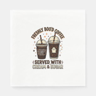 Serviette En Papier Tasse fantôme Halloween Café Fraîchement Infusé
