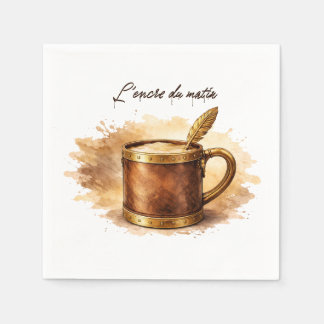 Serviette En Papier Tasse l'encre du matin