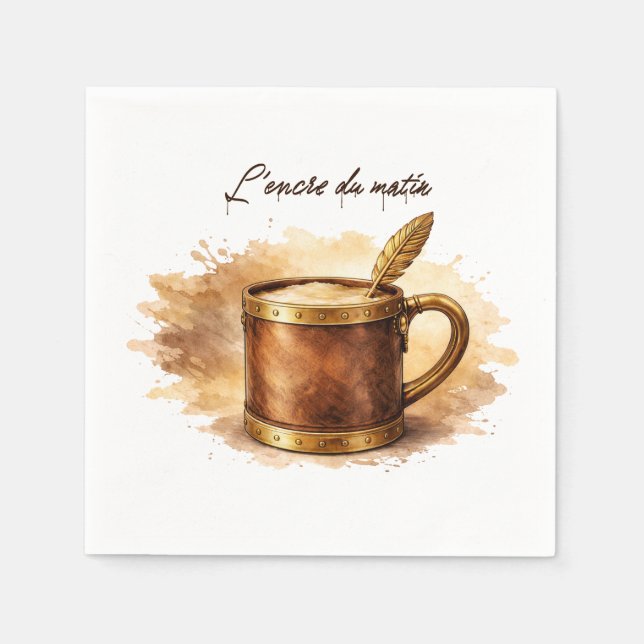 Serviette En Papier Tasse l'encre du matin (Devant)