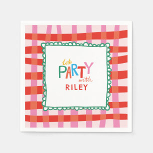 Serviette En Papier Tasses pour enfants personnalisées à carreaux colo