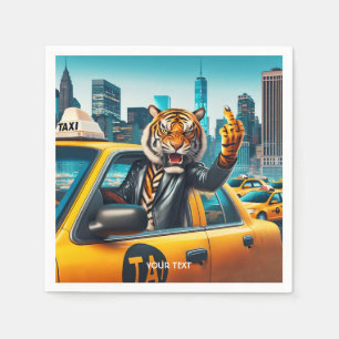 Serviette En Papier Taxi Tigre En Colère Imaginaire