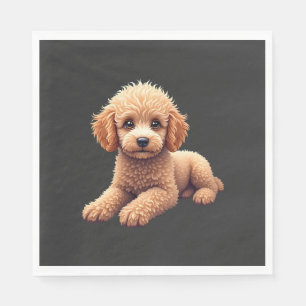 Serviette En Papier Tchiens drôle Poodle Amoureux des Animaux Graphiqu