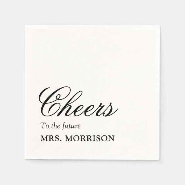 Serviette En Papier Tchin future Mrs. Cocktail de Fête de Mariée (Devant)