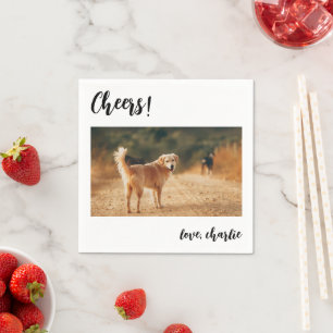 Serviette En Papier Tchin Simple Chiot Photo Mariage Moderne