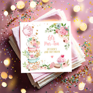Serviette En Papier Tea Anniversaire Fleur rose Fille Par tea Floral