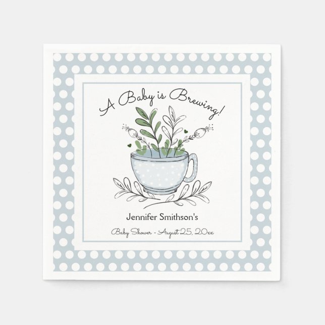 Serviette En Papier Tea Cup Tea Party Baby shower serviettes (Devant)