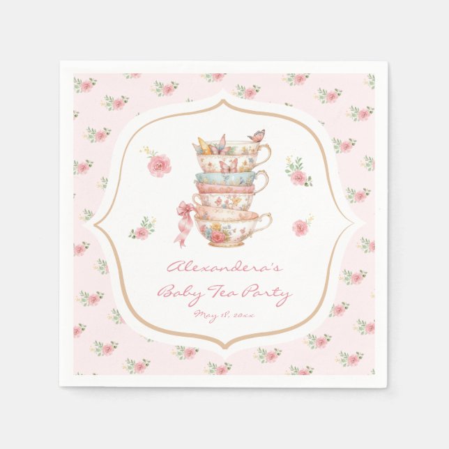 Serviette En Papier Tea Party baby shower (Devant)