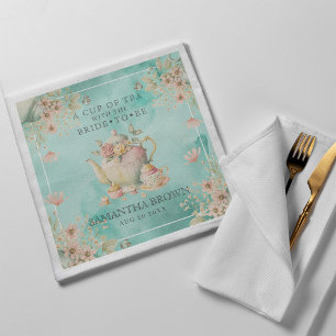 Serviette En Papier Tea Party fleur sauvage Fête des mariées bleue Tur