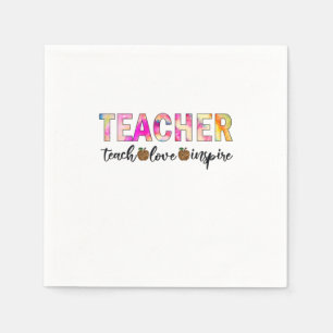 Serviette En Papier Teacher Art Teach Love Inspire