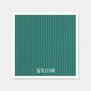 Serviette En Papier Teal pinstripes