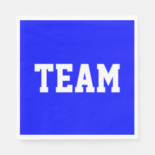 Serviette En Papier TEAM Amusant Sportif Texte Blanc Sur Fond Bleu Cla