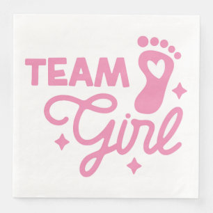 Serviette En Papier Team Girl Cute Girl Baby shower Papier Napkin