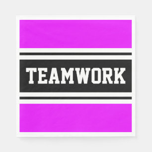 Serviette En Papier TEAMWORK Tropical Pink Black White Racing Stripes