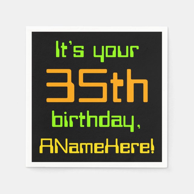Serviette En Papier Techie 35th Birthday Paper Napkins (Devant)