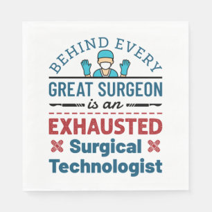 Serviette En Papier Technologue chirurgical épuisé Funny Scrub Tech