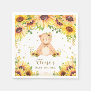 Serviette En Papier Teddy Bear Baby shower de tournesol fête d'anniver
