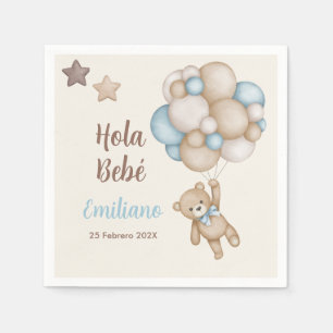Serviette En Papier Teddy Bear Baby shower Garçon Espagnol