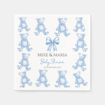 Teddy bear baby shower napkins