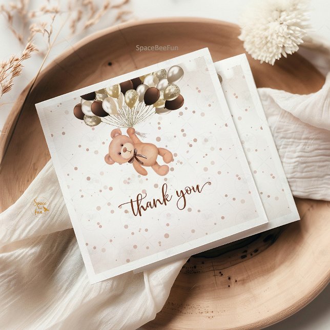 Serviette En Papier Teddy Bear Baby shower Nous pouvons à peine attend (Teddy Bear Baby Shower Napkins, We Can Barely Wait Napkins, Baby Shower Tableware, Bear Themed Napki)