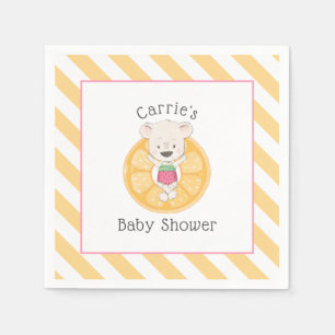 Serviette En Papier Teddy Bear Girl on Pool Baby shower flottant