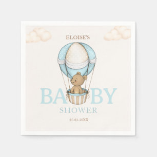 Serviette En Papier Teddy Bear Hot Balloon Bearly Wait boy Baby shower