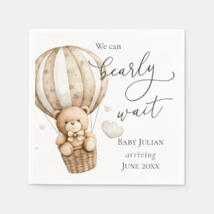 Serviette En Papier Teddy Bear Nous Pouvons Attendre Baby shower