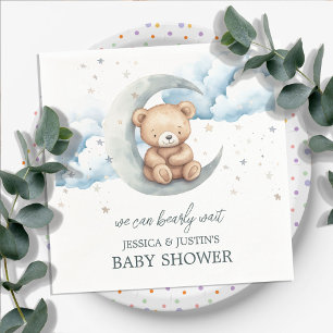 Serviette En Papier Teddy Bear Stars et Baby shower de lune