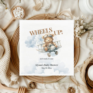 Serviette En Papier Teddy Bear Wheels Up Petit Copilote