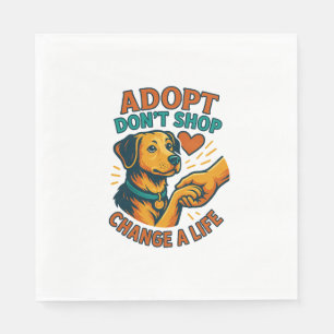 Serviette En Papier Tee J'aime Adopté un Animal