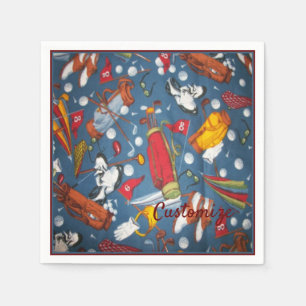 Serviette En Papier Tee Time Golf Motif 2 Napkins