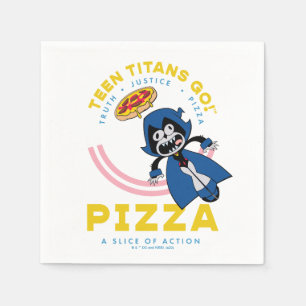 Serviette En Papier Teen Titans Go ! Corbeau "Pizza de la Justice Véri