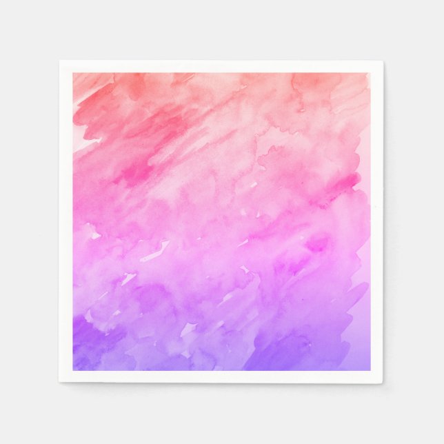 Serviette En Papier Teinture d'aquarelle Abstraite Neon (Devant)