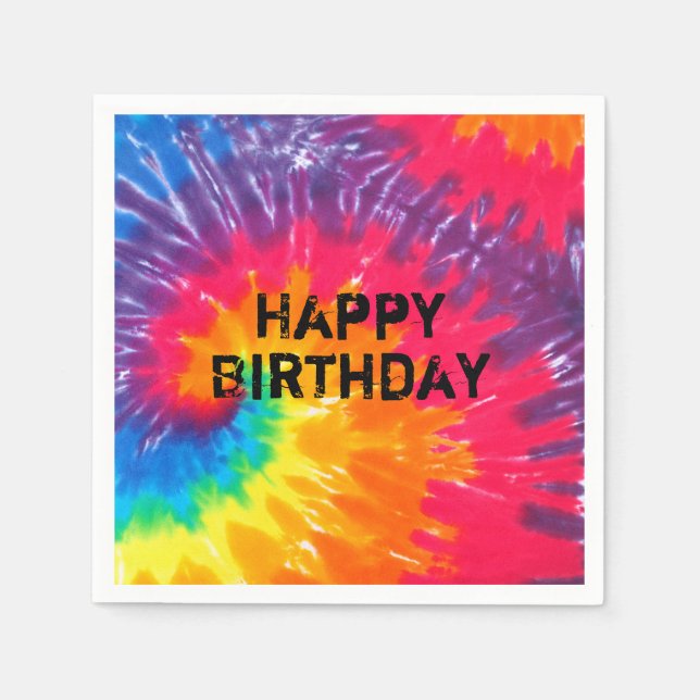 Serviette En Papier teinture de cravate de néon psychédélique sauvage  (Devant)