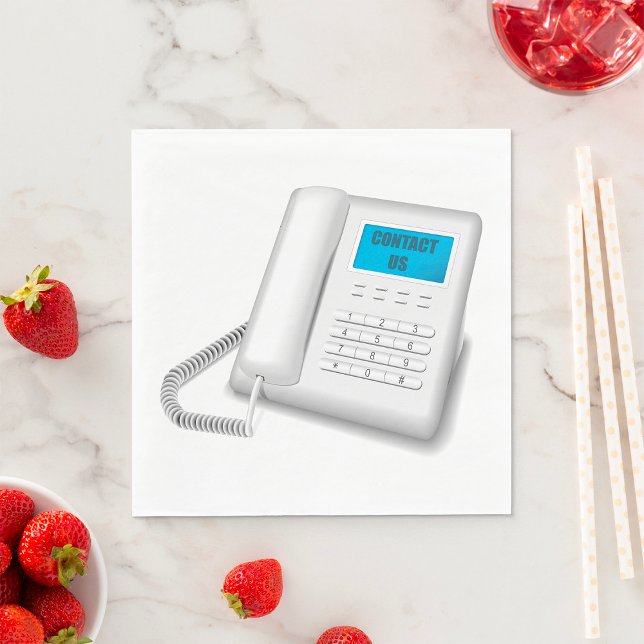 Serviette En Papier Téléphone Nous Téléphone Service Clientèle (Créateur téléchargé)